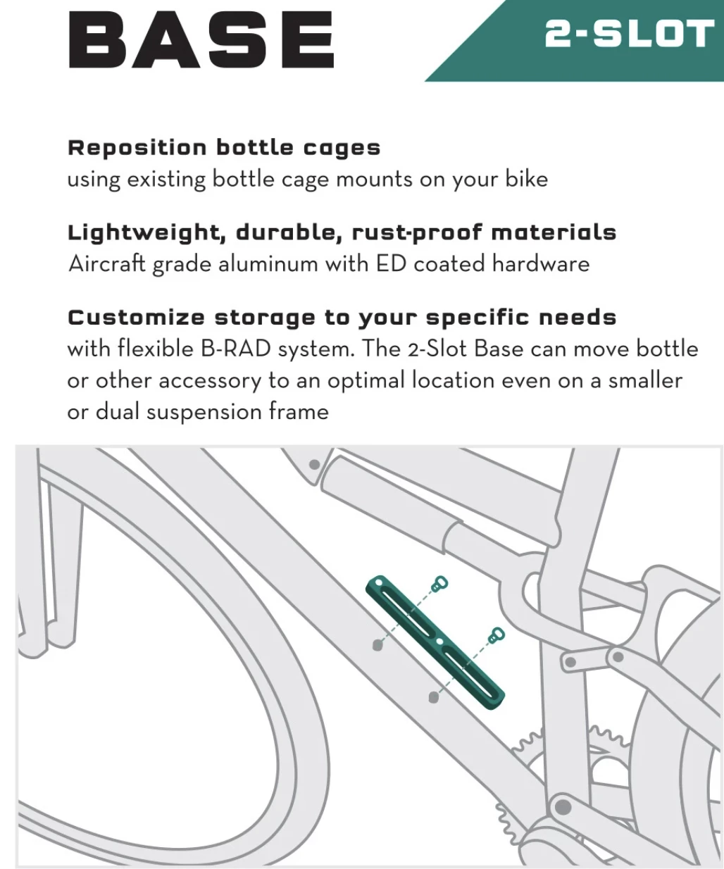 WOLFTOOTH BASE DE MONTAGE B-RAD WOLF TOOTH 2 SLOT 2 WOLFTOOTH BASE DE MONTAGE B-RAD WOLF TOOTH 2 SLOT – Image 2